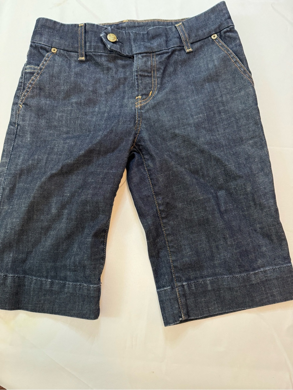 Citizens Of Humanity Indigo Denim Shorts with Contrast Stitching